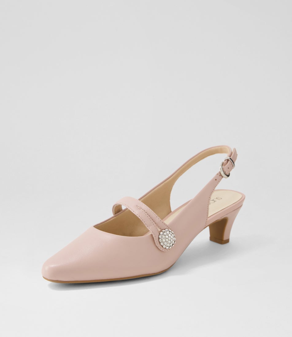 Lisshle2 Blush Leather Heels