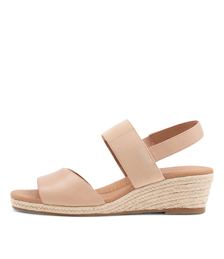 Zallena Dark Nude Leather Elastic Sandals Shop Online at Williams