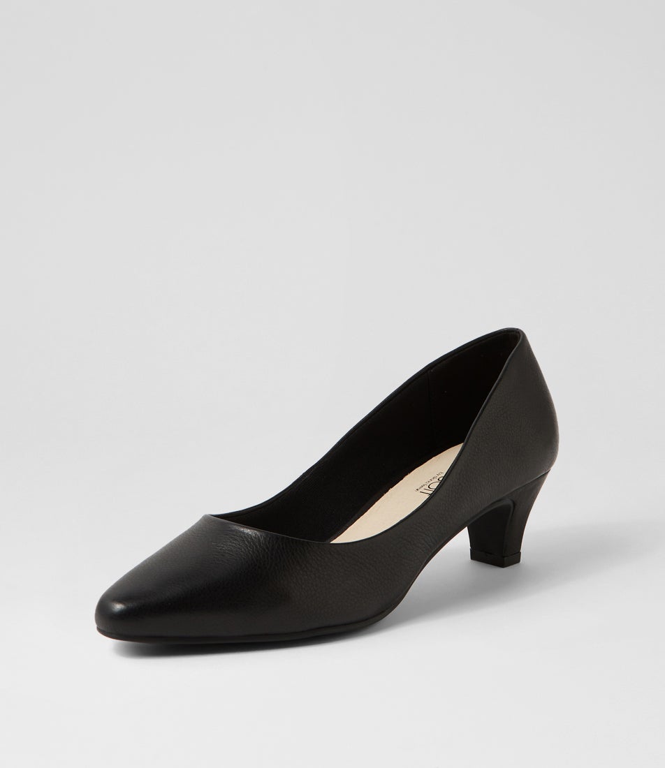 Lateley Black Leather Heels