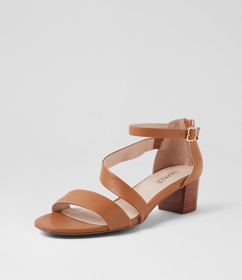 Caring Dark Tan Leather Sandals Caring Dark Tan Leather Sandals