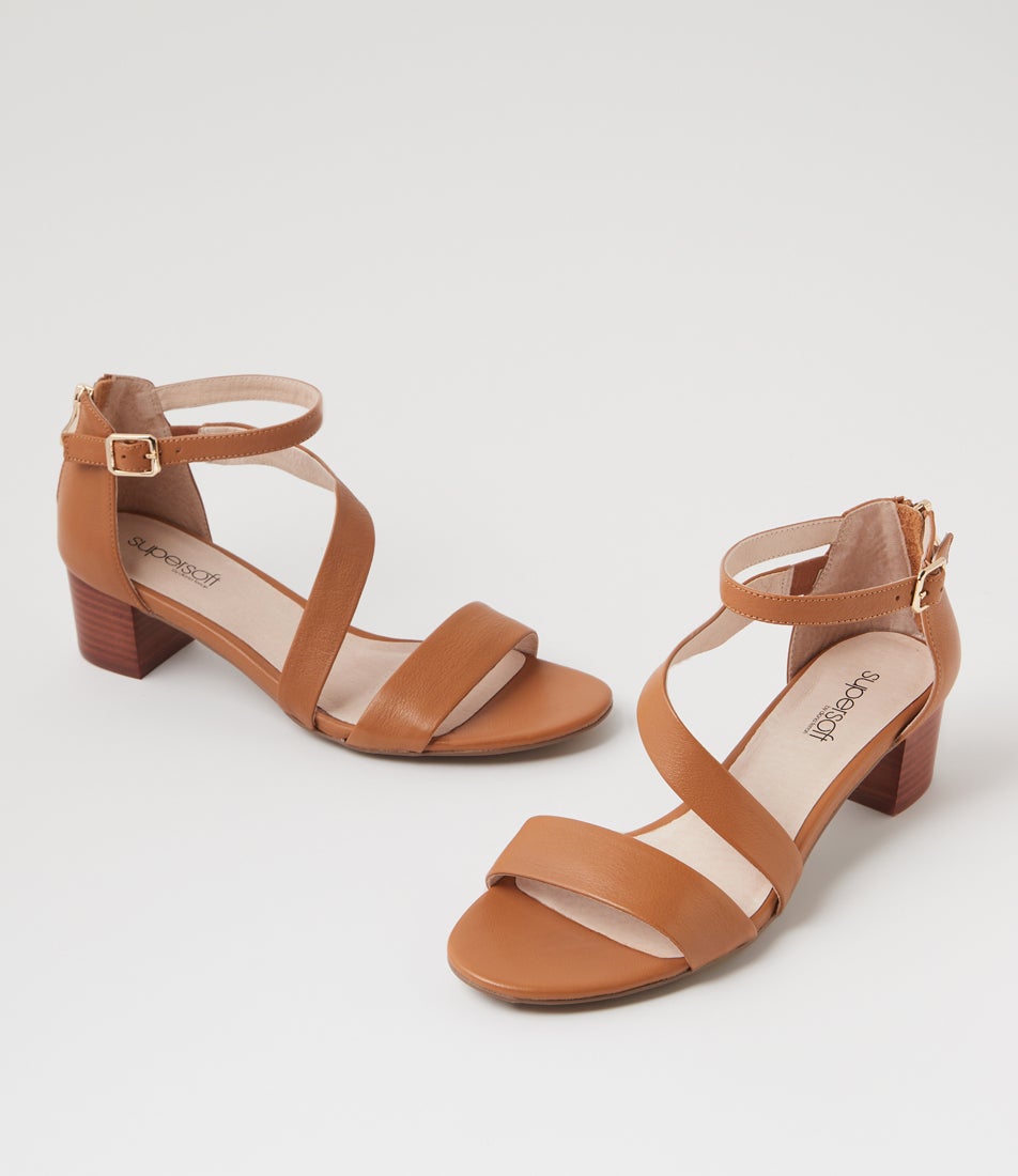 Caring Dark Tan Leather Sandals Caring Dark Tan Leather Sandals