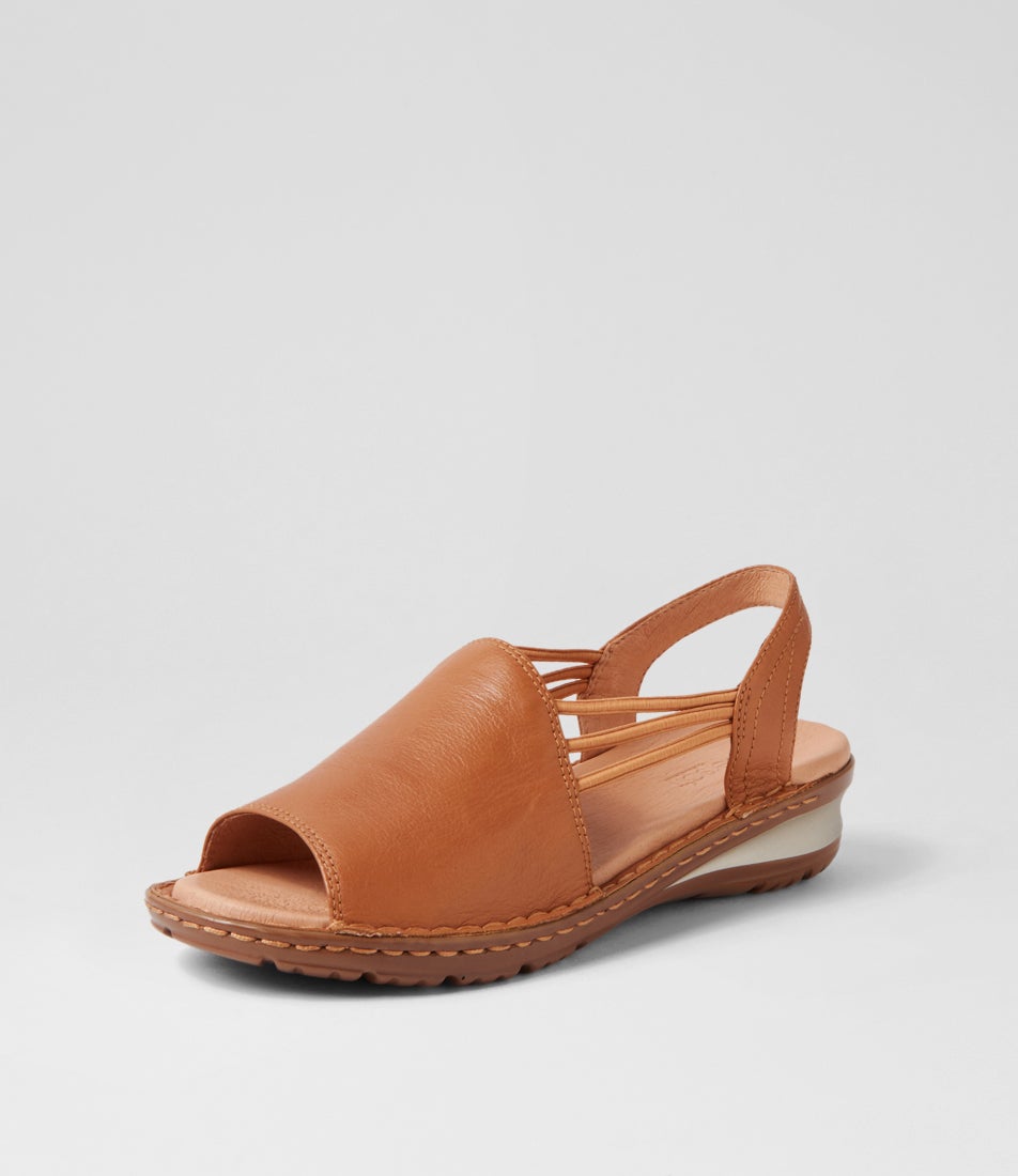 Barrina Dark Tan Gum Sole Leather Sandals
