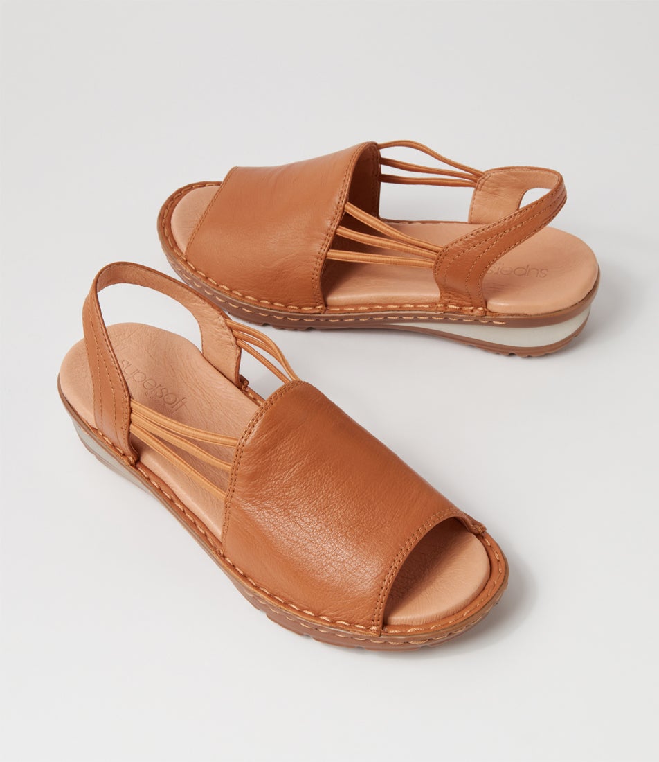 Barrina Dark Tan Gum Sole Leather Sandals