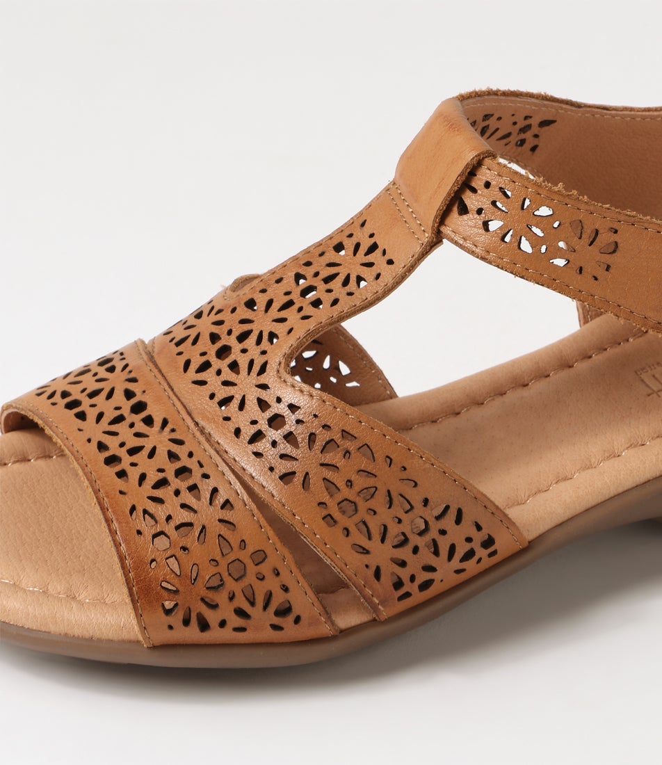 Boom Dark Tan Gum Sole Leather Sandals