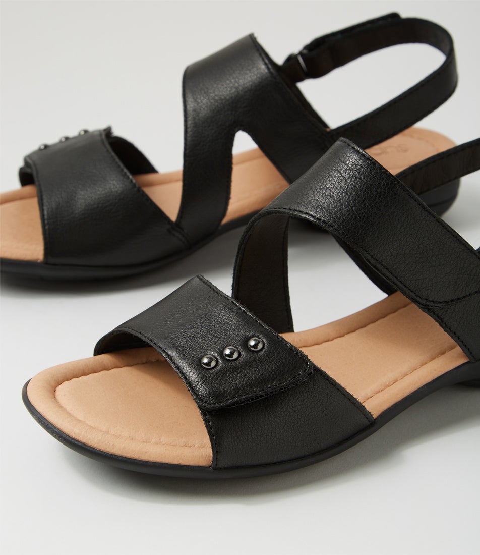Bills Black Leather Sandals