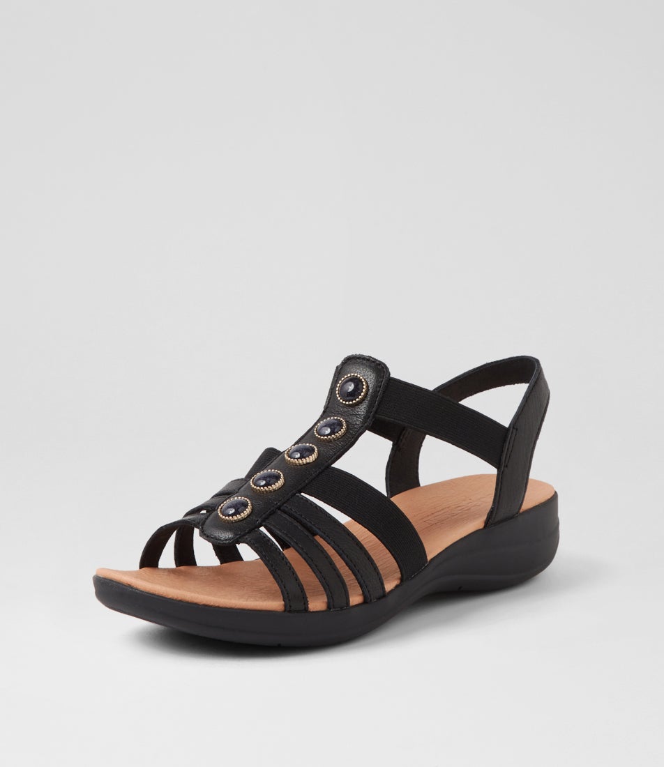Mason Black Leather Sandals