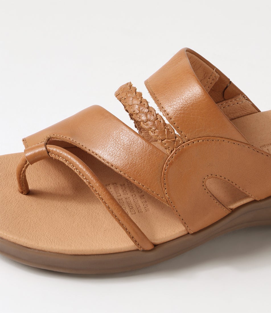 Mia2 Dark Tan Gum Leather Slides