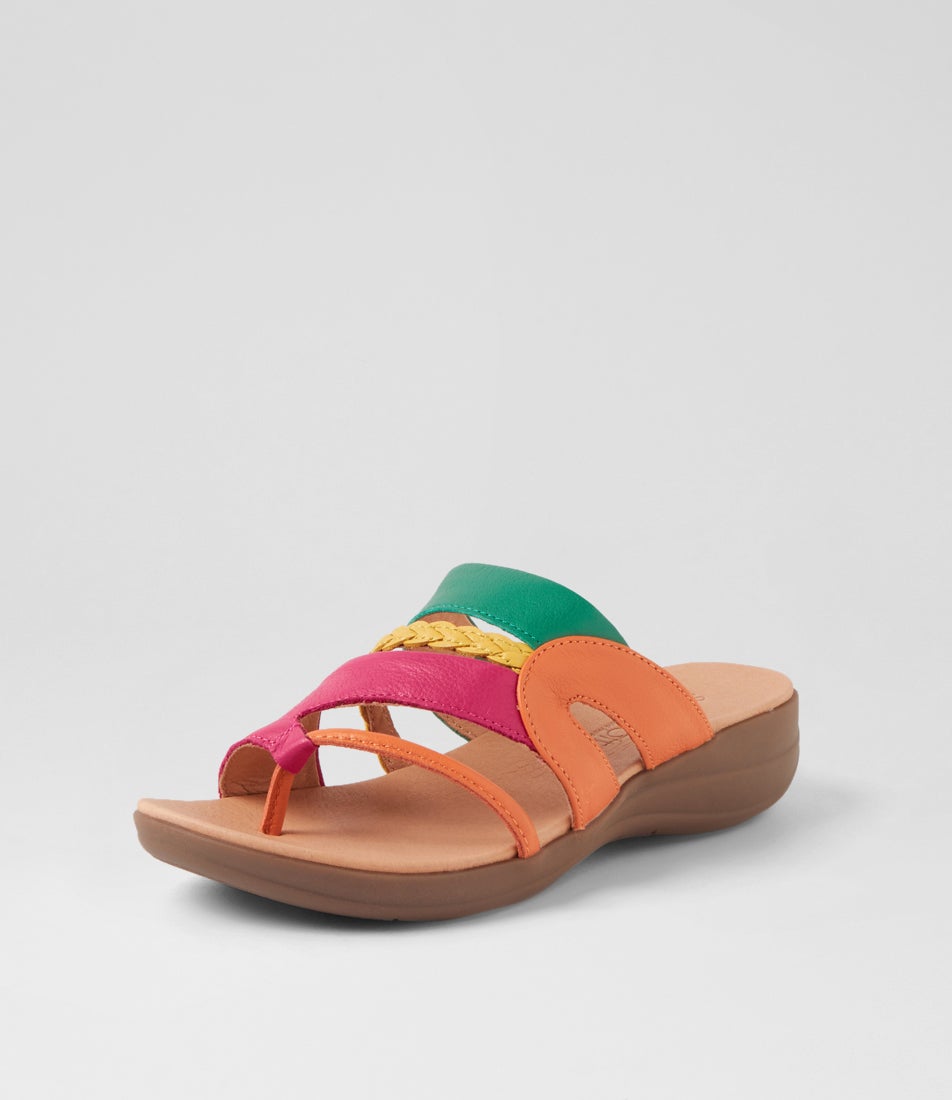 Mia2 Bright Multi Leather Slides