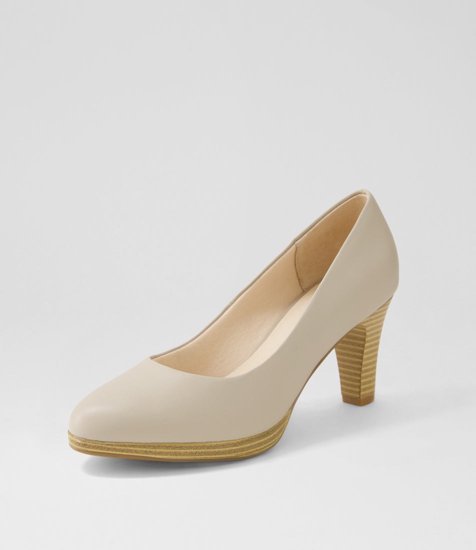 Serina2 Oatmilk Natural Heel Leather Heels