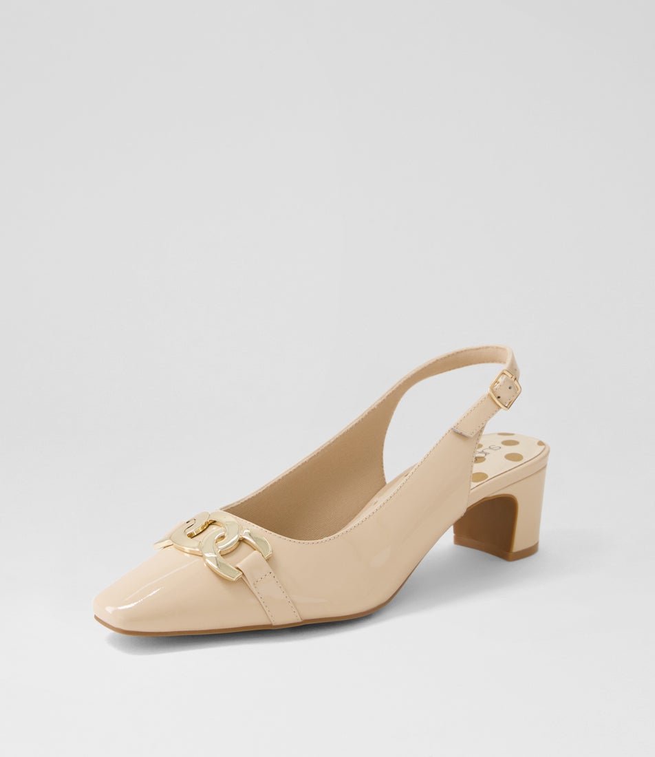 Klever Nude Patent Leather Heels