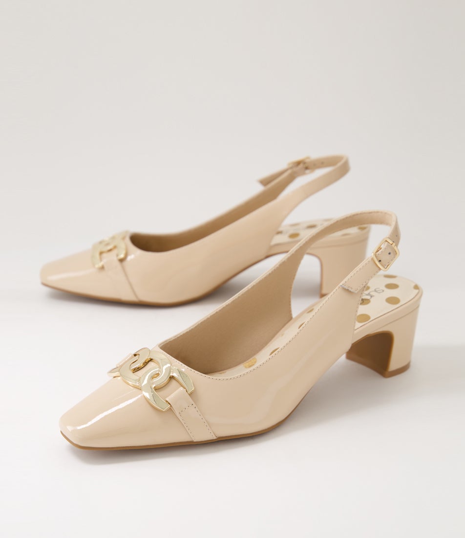 Klever Nude Patent Leather Heels