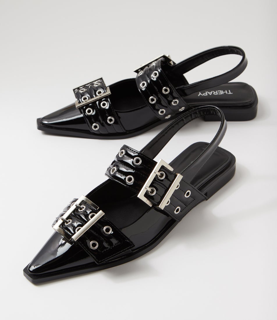 Matilda Black Patent Pu Flat Shoes