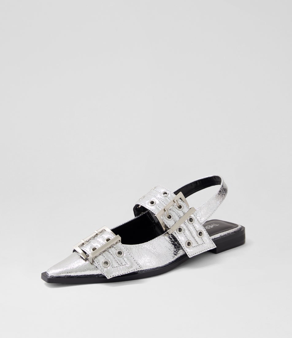 Matilda Silver Flat Shoes