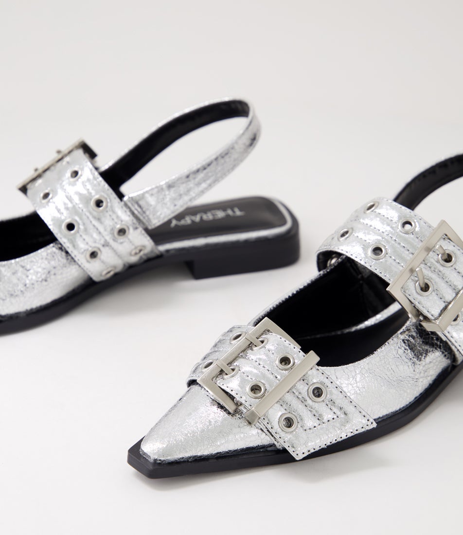 Matilda Silver Flat Shoes
