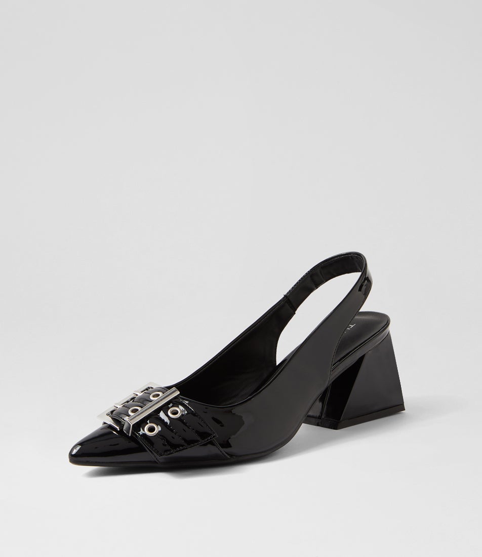 Slay Black Patent Pu Heels