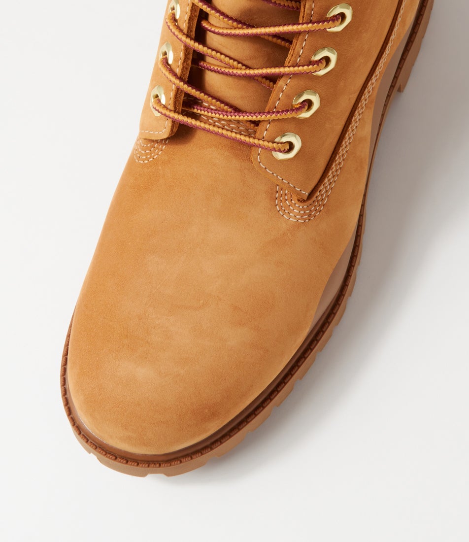 Premium Rubber Wheat Brown Nubuck Lace Up Boots