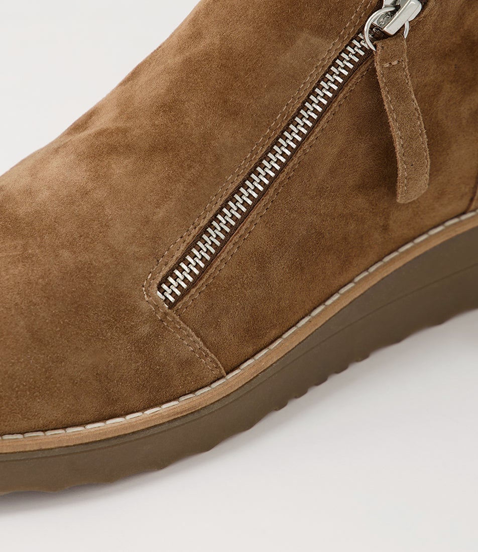 Ohmy Light Choc Suede Ankle Boots