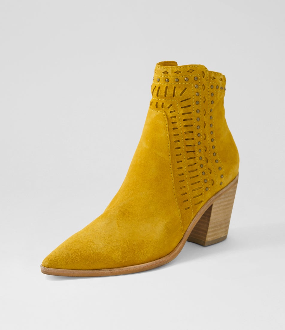 Merritts Mustard Suede Ankle Boots