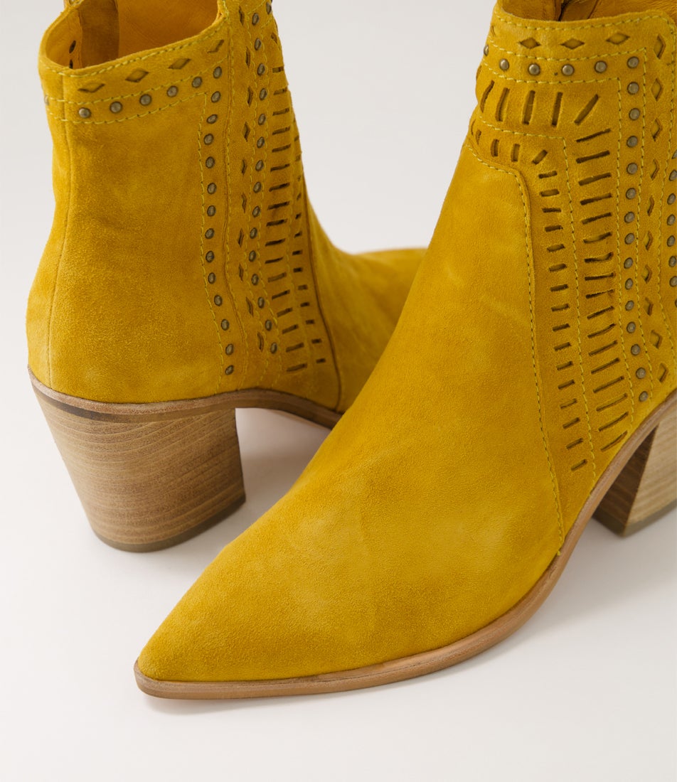Merritts Mustard Suede Ankle Boots