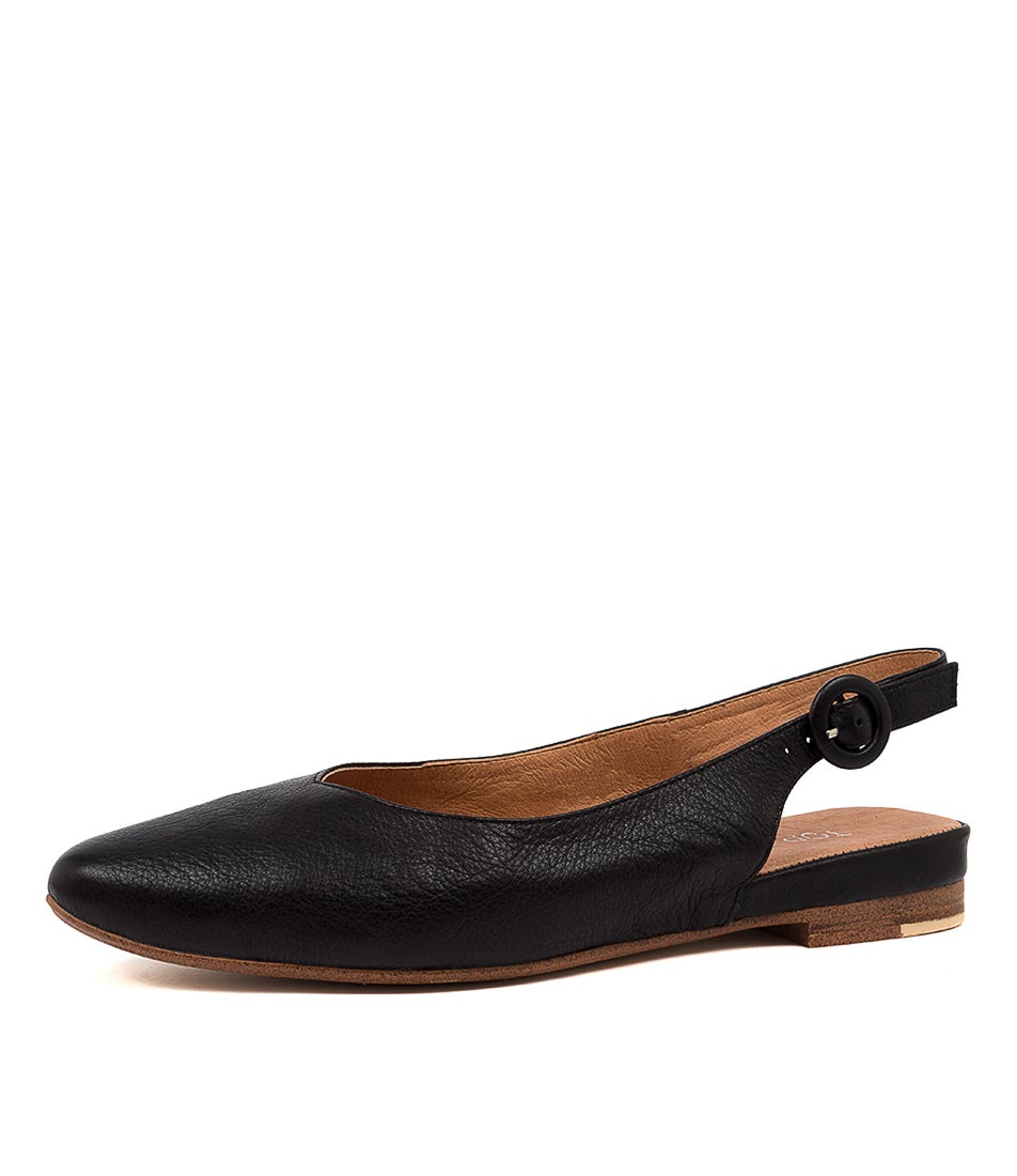 Fairy Black Leather Flat Shoes