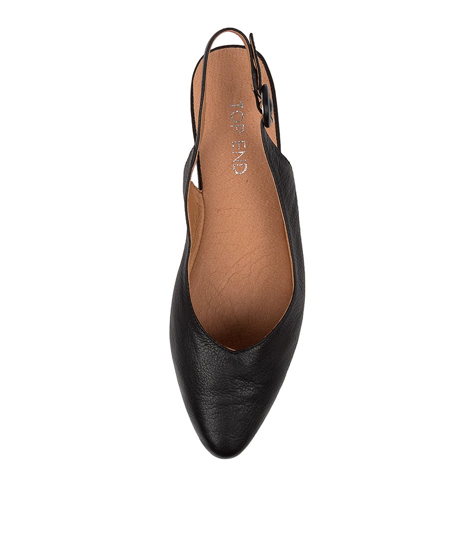Fairy Black Leather Flat Shoes