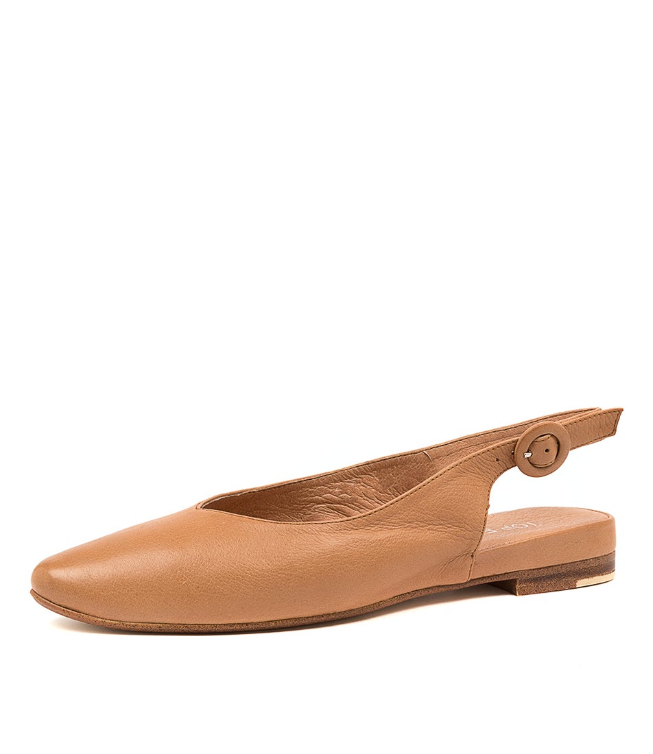 Fairy Dark Tan Leather Flat Shoes