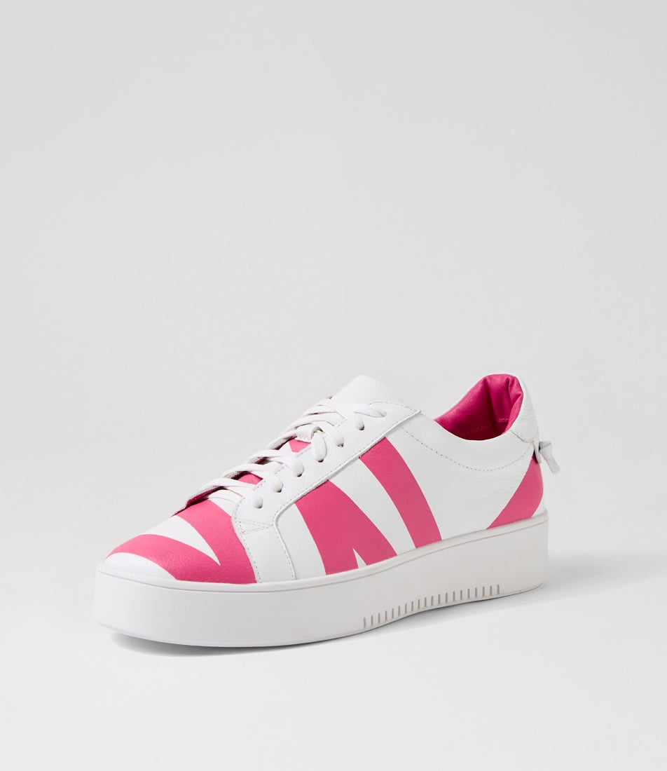 Lenny White Fuchsia Multi Sneakers