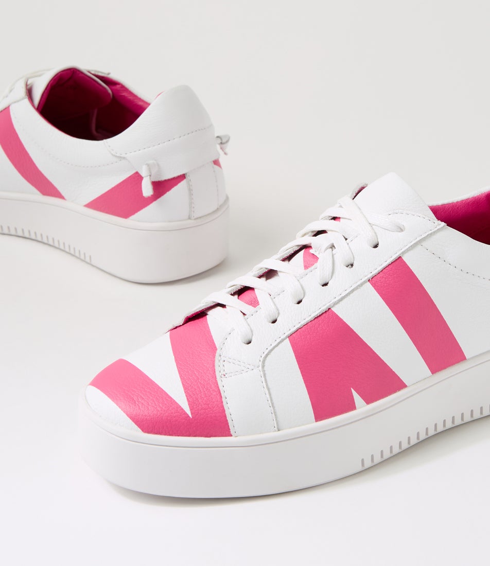 Lenny White Fuchsia Multi Sneakers