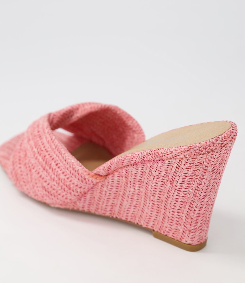 Katia Pink Syn Raffia Mules
