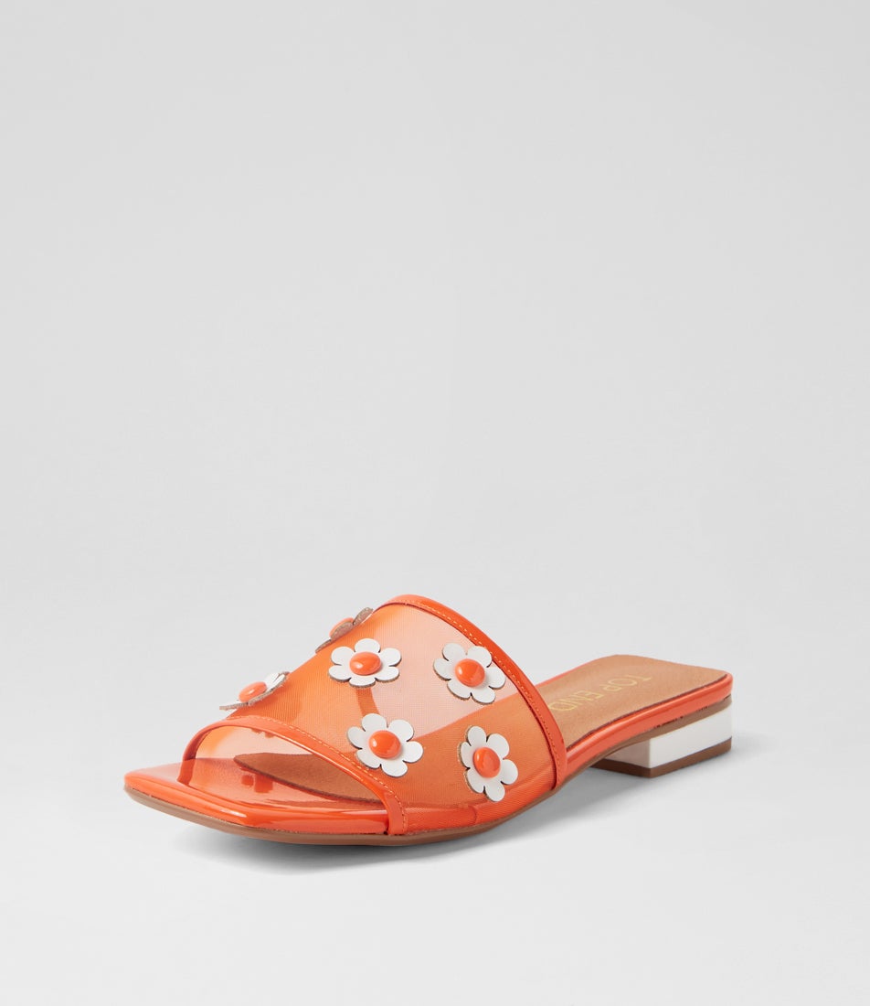 Klasse Orange White Patent Multi Slides