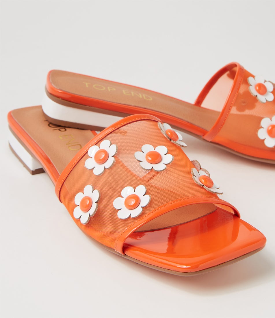 Klasse Orange White Patent Multi Slides