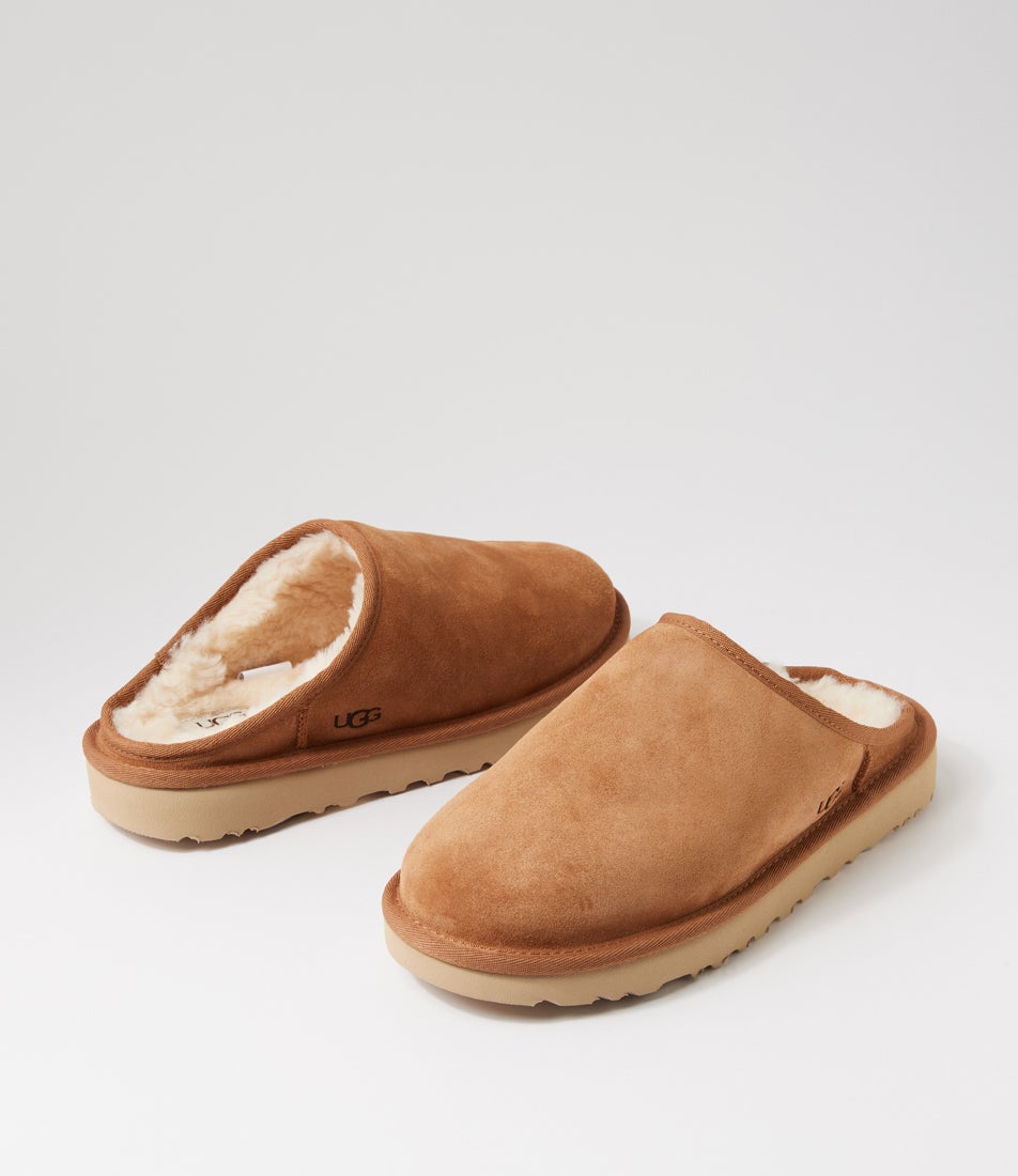 Classic Slip Chestnut Suede Slippers