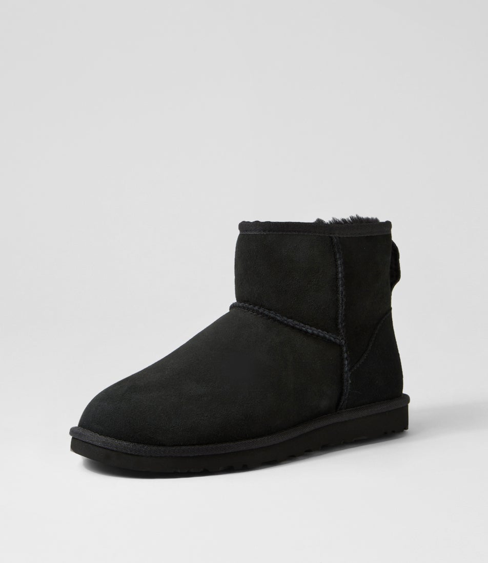 Classic Mini Black Sheepskin Calf Boots