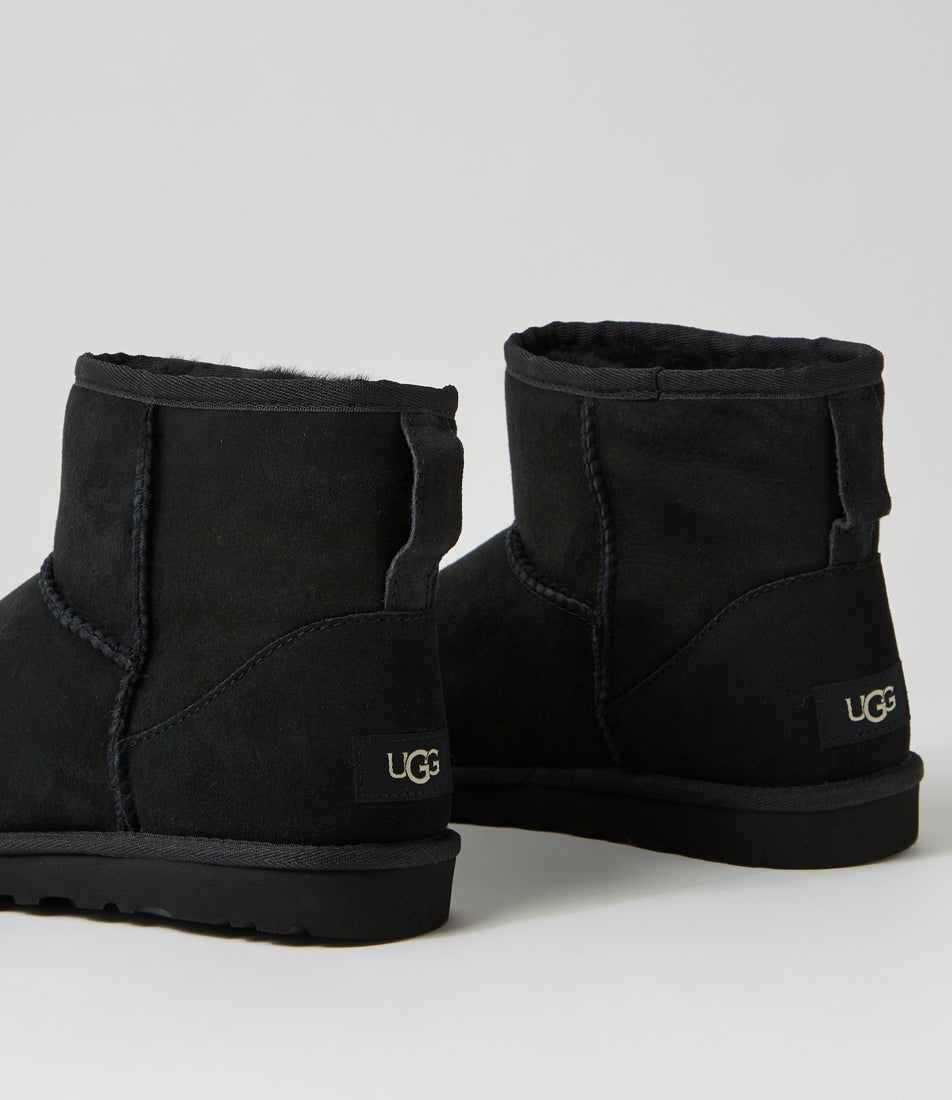 Classic Mini Black Sheepskin Calf Boots