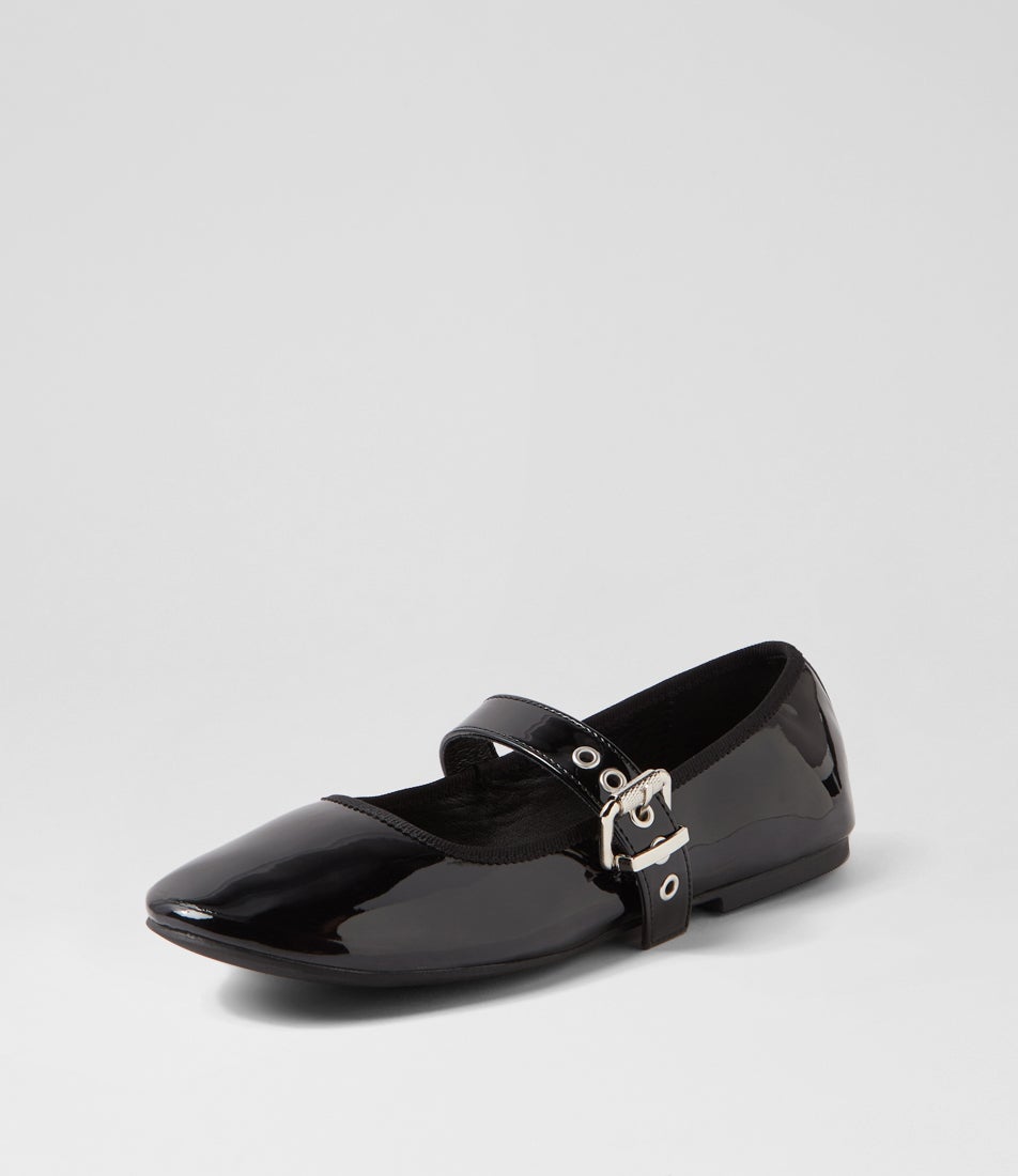 Banks Black Patent Pu Ballet Flats