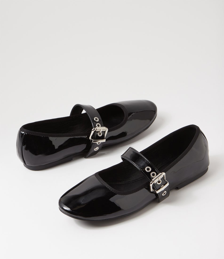 Banks Black Patent Pu Ballet Flats