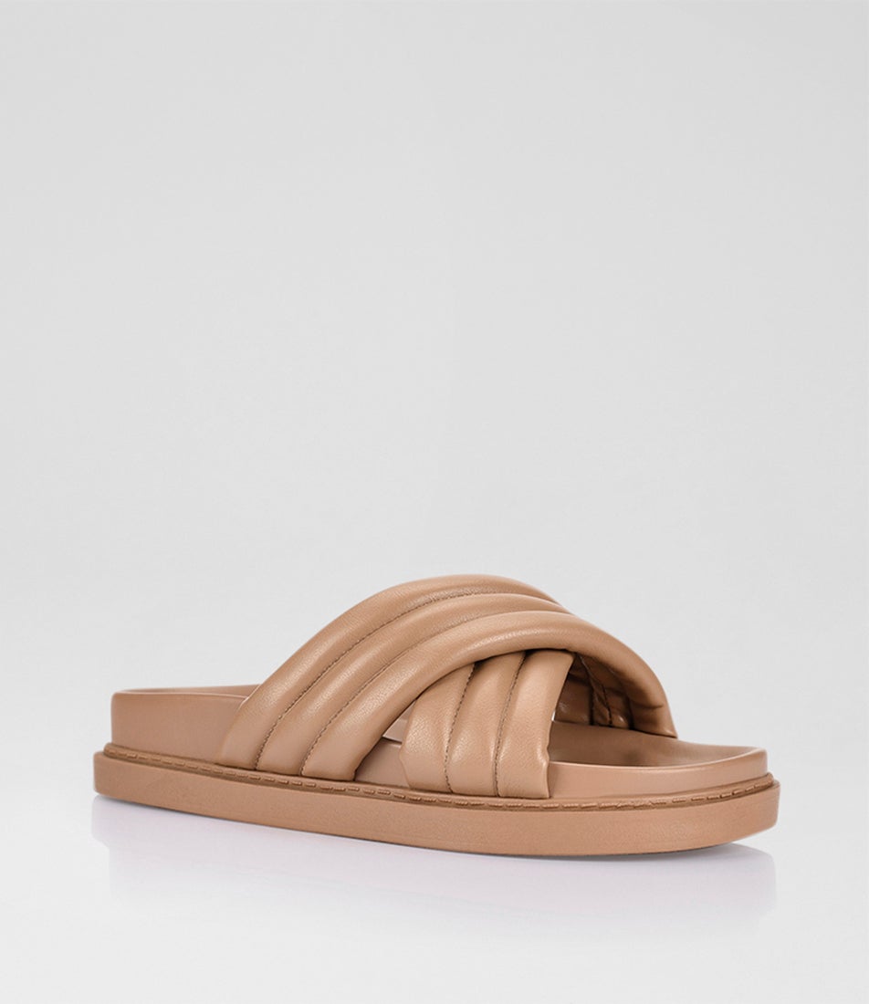 Britney Dark Camel Slides