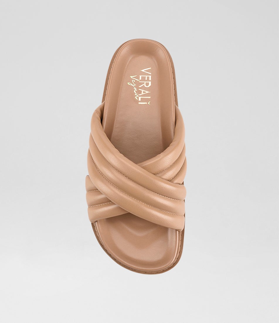 Britney Dark Camel Slides