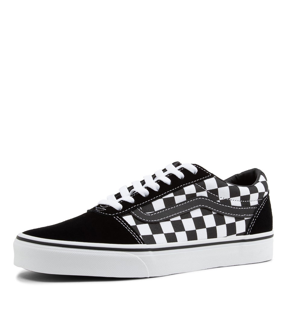 Ward M Black White Check Canvas Sneakers