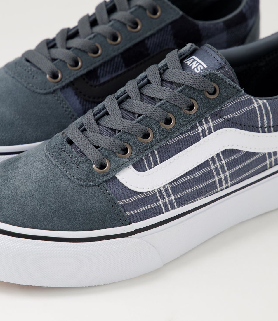 Ward Platform Plaid Block Dark Slate Leather Sneakers Ward Platform Plaid Block Dark Slate Leather Sneakers
