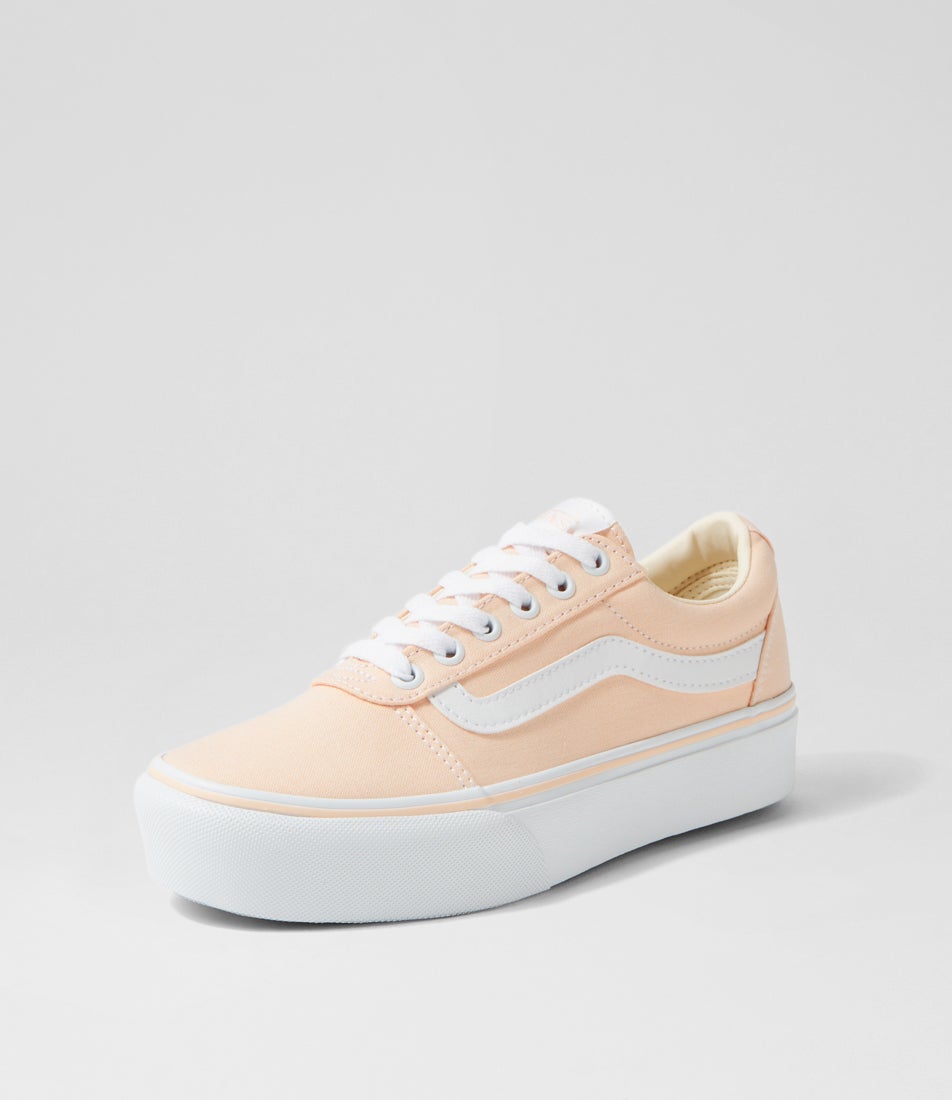 Ward Platform W Peach Pink White Canvas Sneakers