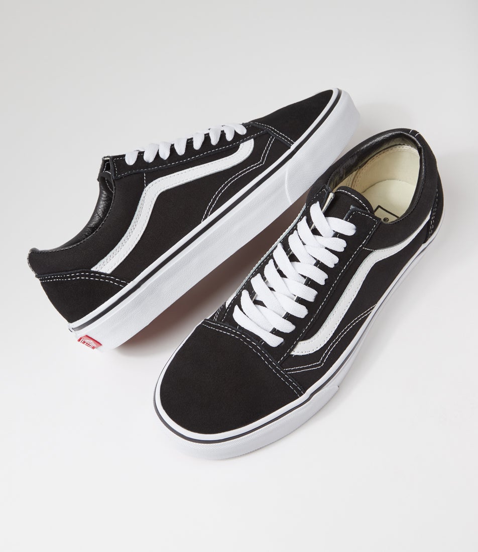 Old Skool M Black White Suede Canvas Sneakers