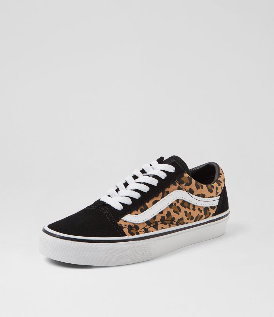Old Skool W Black Leopard Suede Canvas Sneakers Old Skool W Black Leopard Suede Canvas Sneakers