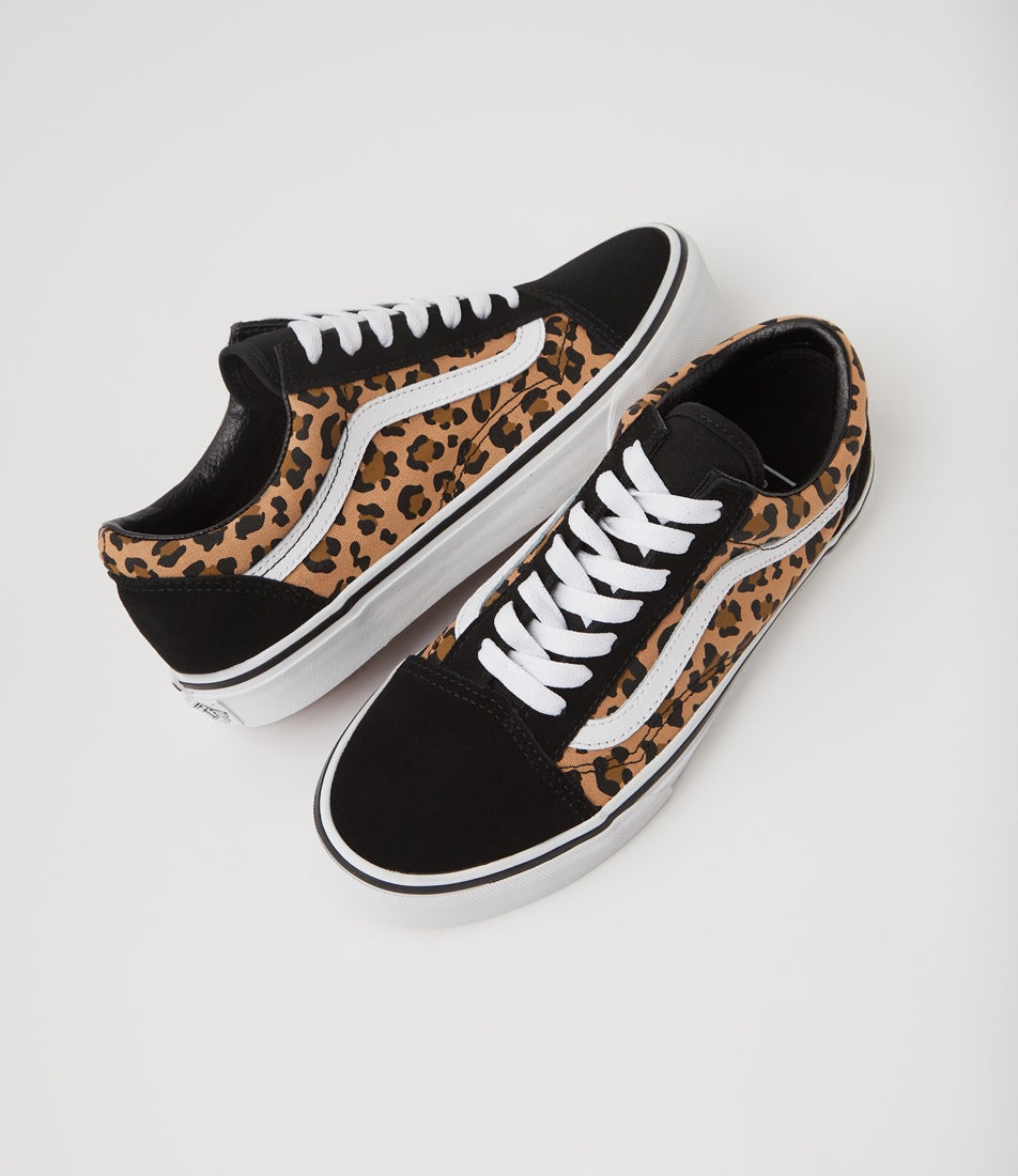 Old Skool W Black Leopard Suede Canvas Sneakers Old Skool W Black Leopard Suede Canvas Sneakers