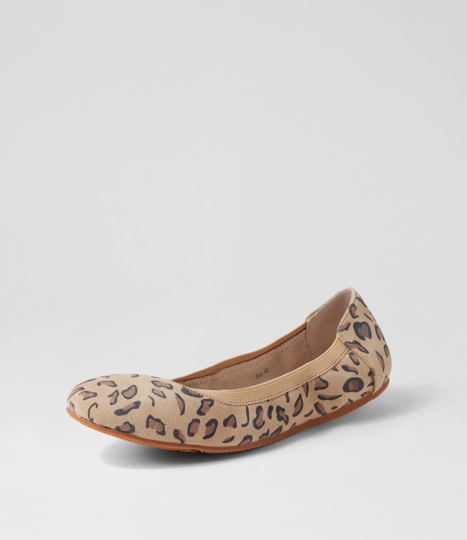 Ava Ballet Animal Safari Leopard Suede Ballet Flats