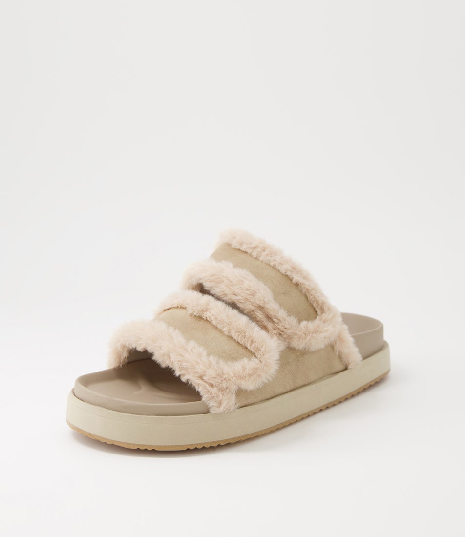 Max Slide Stone Nubuck Pu Slides