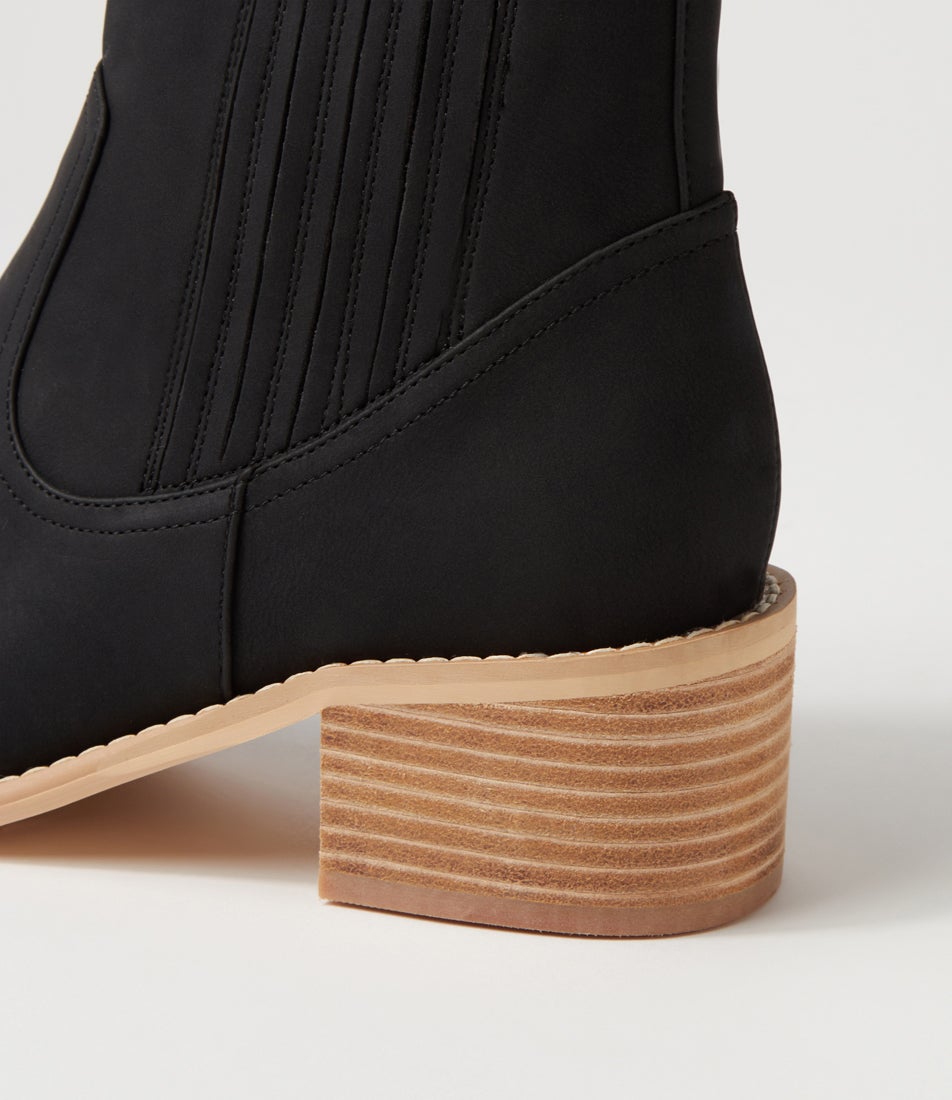 Margo Boot Black Nubuck Pu Chelsea Boots