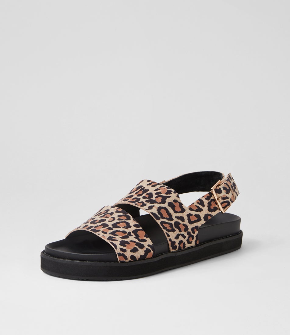 Frenchy Ivory Leopard Suede Sandals