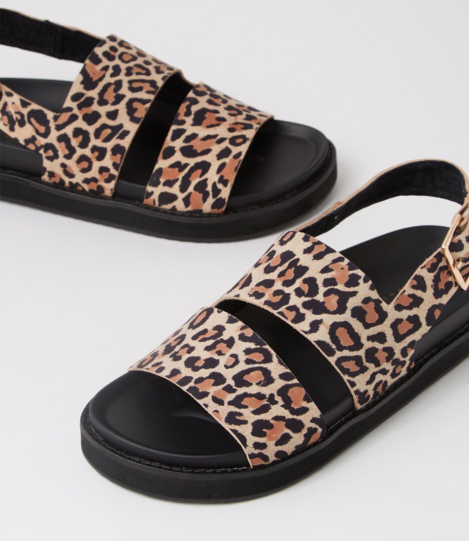 Frenchy Ivory Leopard Suede Sandals