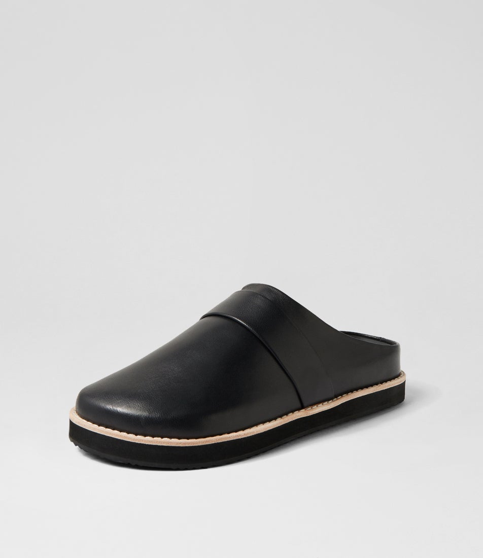 Palmer Leather Mule Black Leather Mules